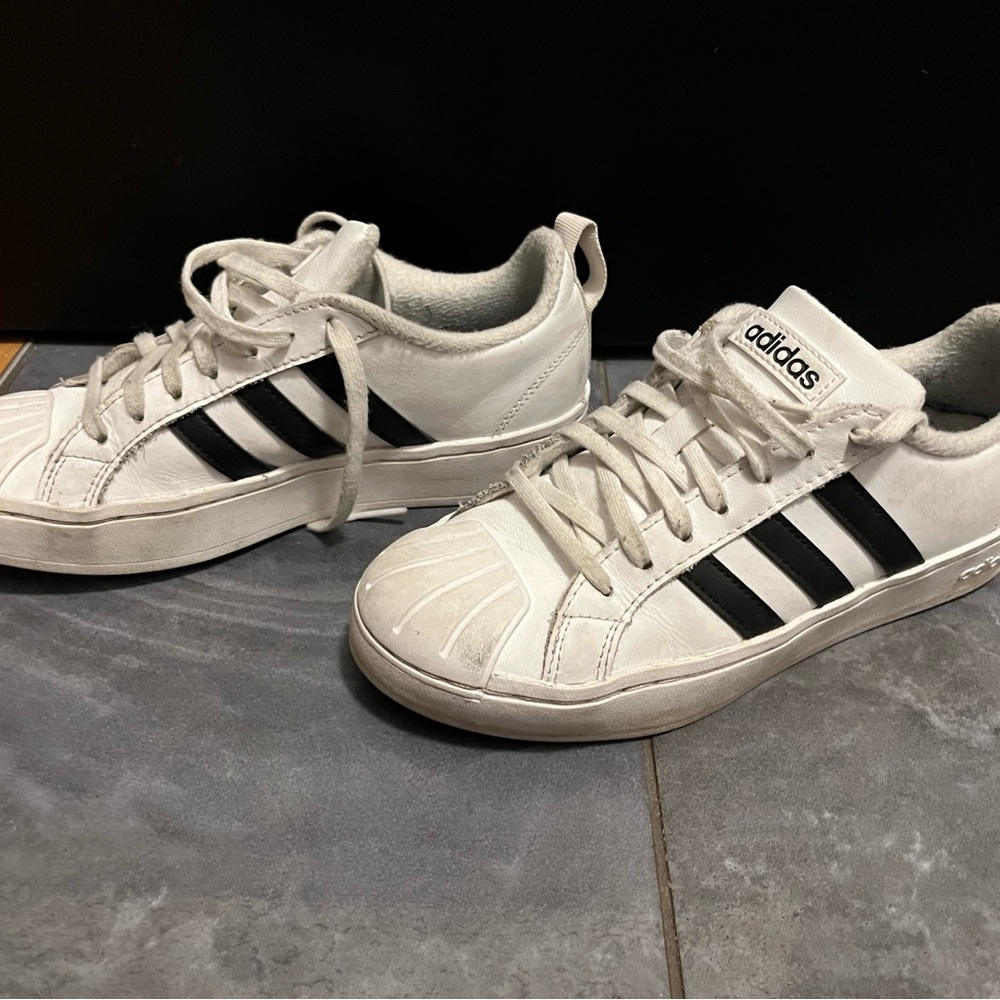 Adidas Kids Classic White and Black Sneakers